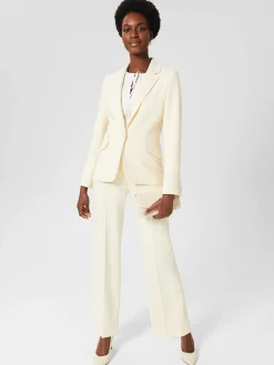 Shop Hobbs Rachael Wide Trousers Pale Yellow