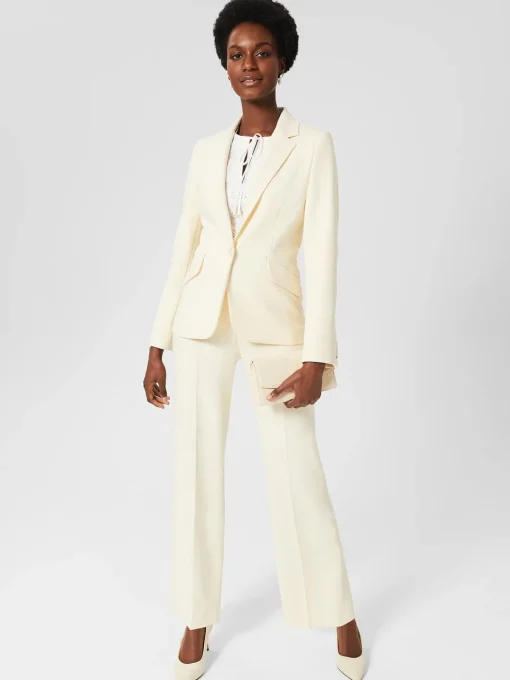Shop Hobbs Rachael Wide Trousers Pale Yellow