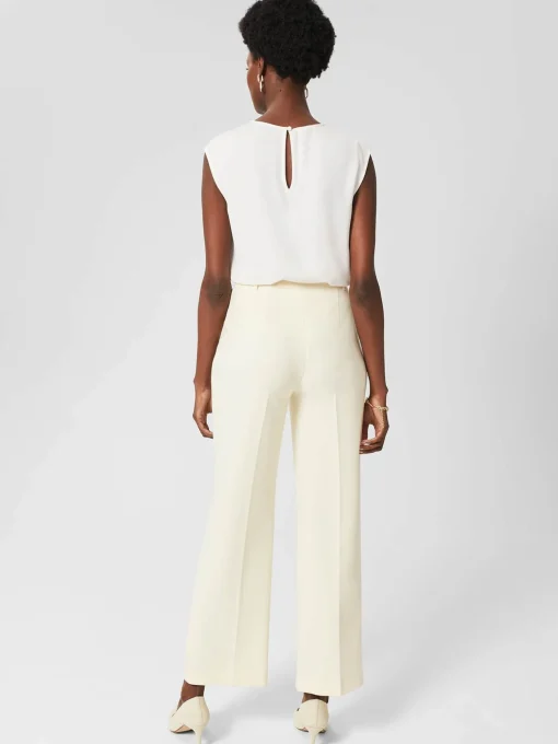 Shop Hobbs Rachael Wide Trousers Pale Yellow