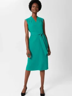 Best Sale Hobbs Reese Belted Dress Ocean Green
