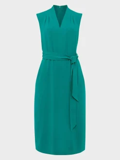Best Sale Hobbs Reese Belted Dress Ocean Green