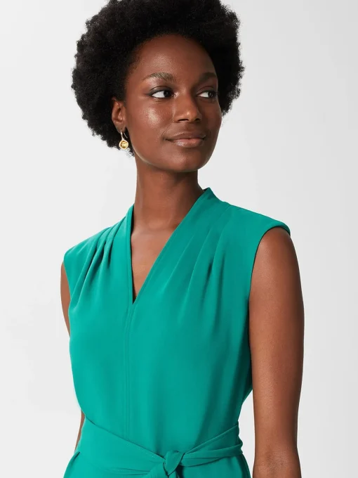 Best Sale Hobbs Reese Belted Dress Ocean Green