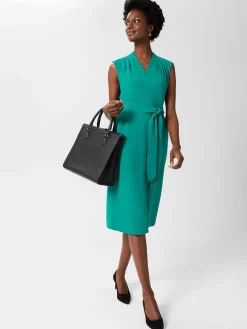 Best Sale Hobbs Reese Belted Dress Ocean Green