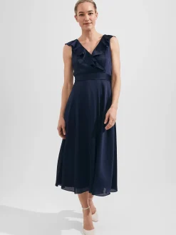 Cheap Hobbs Romina Fit And Flare Dress Navy