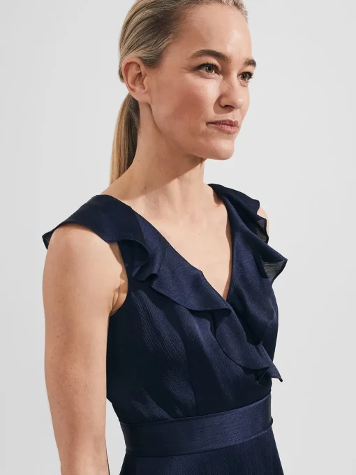 Cheap Hobbs Romina Fit And Flare Dress Navy