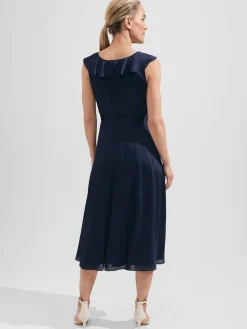 Cheap Hobbs Romina Fit And Flare Dress Navy