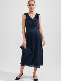 Cheap Hobbs Romina Fit And Flare Dress Navy