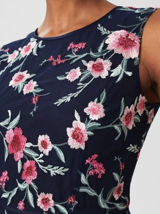 Outlet Hobbs Rosella Embroidered Floral Dress Navy Pink Multi
