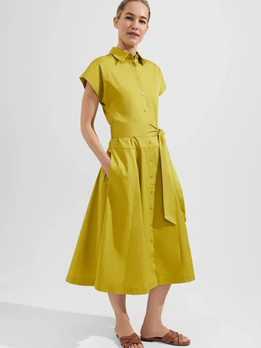 Discount Hobbs Roxie Shirt Dress Light Olive