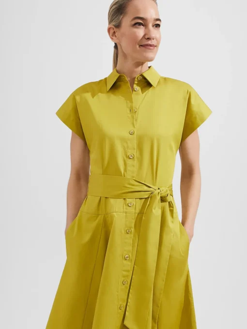 Discount Hobbs Roxie Shirt Dress Light Olive
