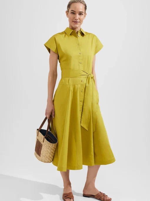 Discount Hobbs Roxie Shirt Dress Light Olive