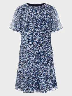 Outlet Hobbs Sadie Printed A Line Dress Navy Multi