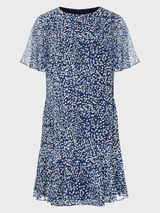 Outlet Hobbs Sadie Printed A Line Dress Navy Multi