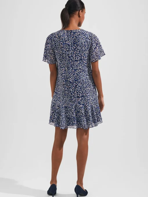 Outlet Hobbs Sadie Printed A Line Dress Navy Multi