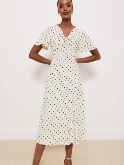 Outlet Hobbs Sandon Dress Ivory Black