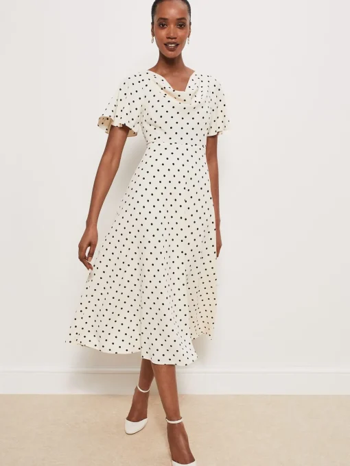 Outlet Hobbs Sandon Dress Ivory Black