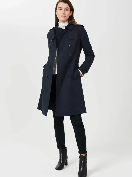 Shop Hobbs Saskia Water Resistant Trench Coat Navy