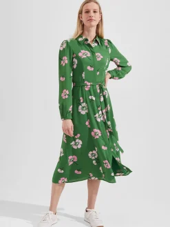 Fashion Hobbs Savannah Shirt Dress Pea Green Multi