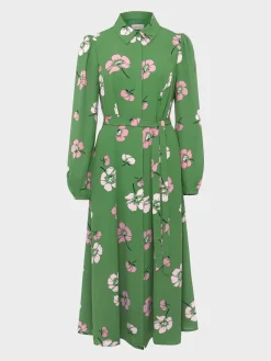 Fashion Hobbs Savannah Shirt Dress Pea Green Multi