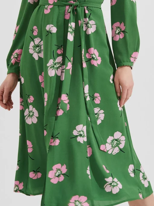 Fashion Hobbs Savannah Shirt Dress Pea Green Multi