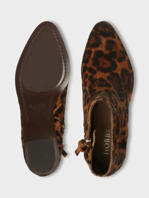 New Hobbs Shona Ankle Boot Tan Leopard