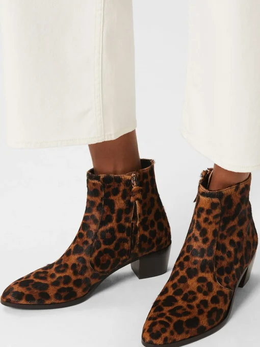New Hobbs Shona Ankle Boot Tan Leopard