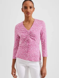 Fashion Hobbs Simmy Printed Top Pink Ivory