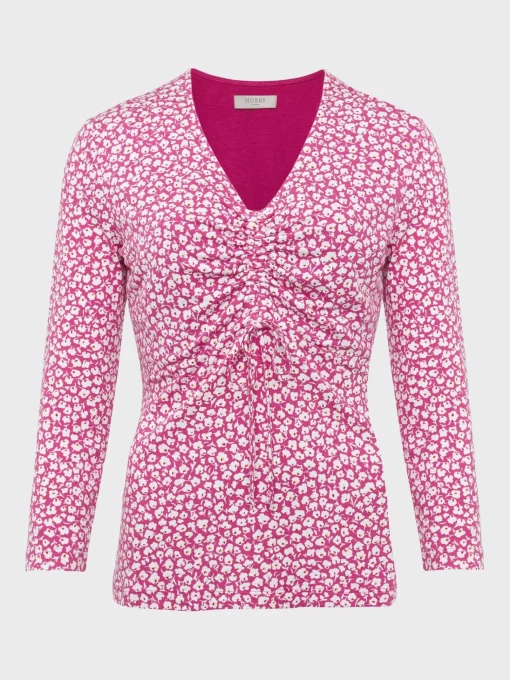 Fashion Hobbs Simmy Printed Top Pink Ivory