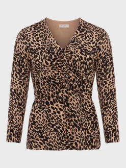 Cheap Hobbs Simmy Printed Top Camel Black