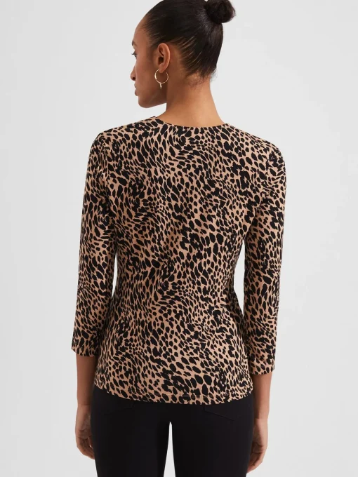 Cheap Hobbs Simmy Printed Top Camel Black