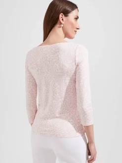 Sale Hobbs Sonya Printed Top Pink Ivory