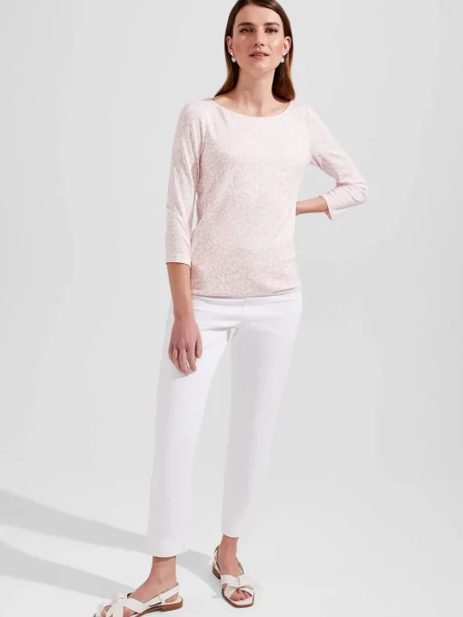 Sale Hobbs Sonya Printed Top Pink Ivory