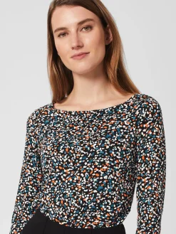 Sale Hobbs Sonya Printed Top Navy Multi