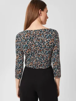 Sale Hobbs Sonya Printed Top Navy Multi