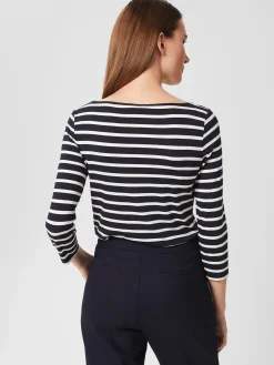 Clearance Hobbs Sonya Striped Top Navy Ivory