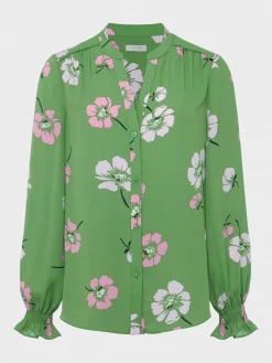 Clearance Hobbs Sutton Blouse Pea Green Multi
