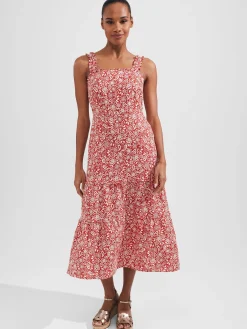 Flash Sale Hobbs Tabitha Dress Clay Red Ivory