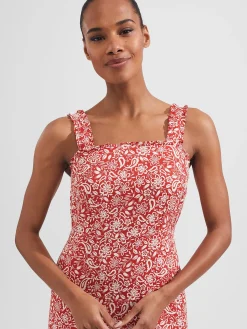Flash Sale Hobbs Tabitha Dress Clay Red Ivory