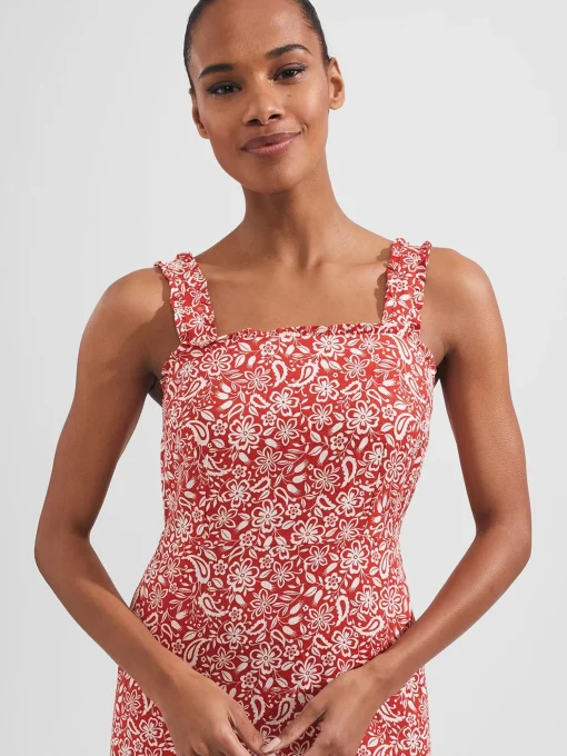 Flash Sale Hobbs Tabitha Dress Clay Red Ivory