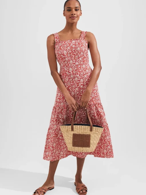 Flash Sale Hobbs Tabitha Dress Clay Red Ivory