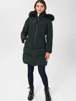 Cheap Hobbs Tali Puffer With Hood Dark Ivy Green