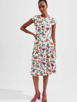 Discount Hobbs Tia Embroidered Dress Pale Pink Multi