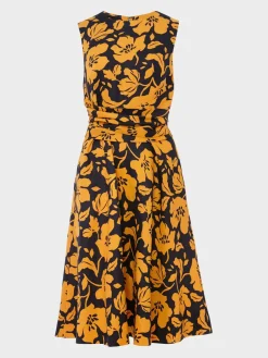 Store Hobbs Twitchill Dress Navy Orange