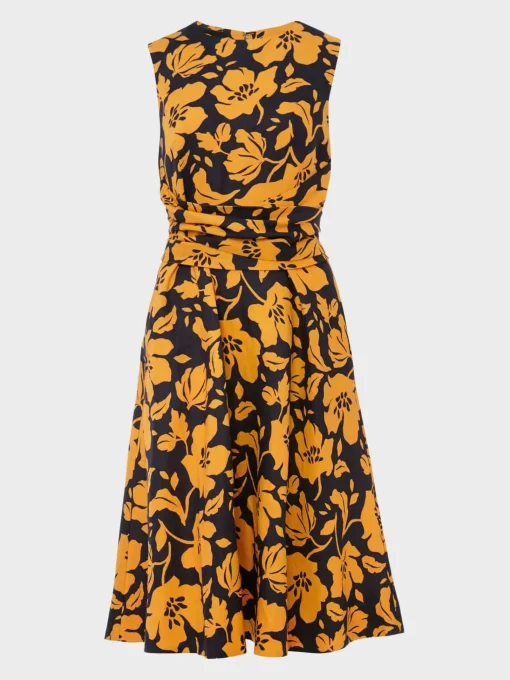 Store Hobbs Twitchill Dress Navy Orange