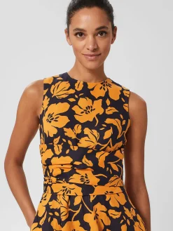 Store Hobbs Twitchill Dress Navy Orange
