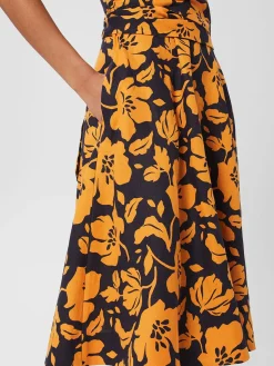 Store Hobbs Twitchill Dress Navy Orange