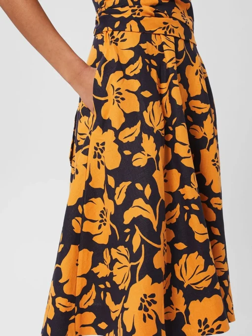 Store Hobbs Twitchill Dress Navy Orange