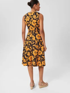 Store Hobbs Twitchill Dress Navy Orange