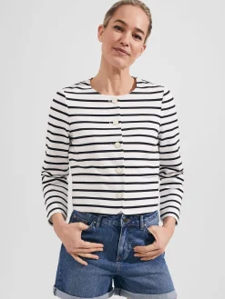Cheap Hobbs Uma Stripe Jacket Ivory Navy