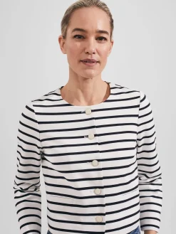 Cheap Hobbs Uma Stripe Jacket Ivory Navy